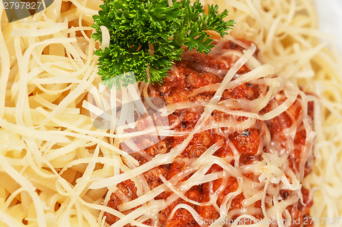 Image of pasta with meat