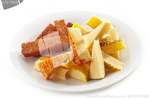 Image of cheese and bread plate