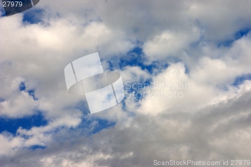 Image of Deep blue sky with white clouds