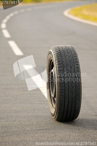 Image of Wheel on road