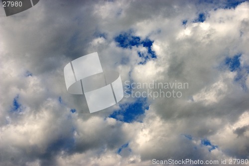 Image of Deep blue sky with white clouds