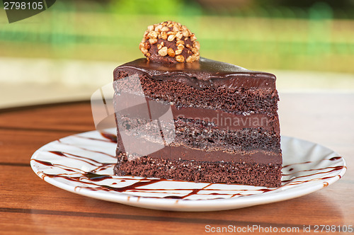 Image of chocolate cake piece