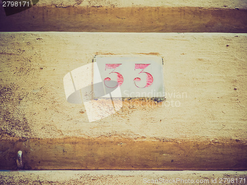 Image of Retro look Red house number