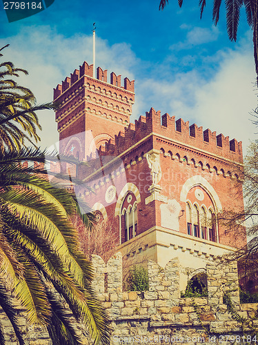 Image of Retro look Albertis Castle in Genoa Italy