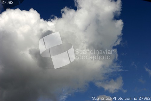 Image of Deep blue sky with white clouds