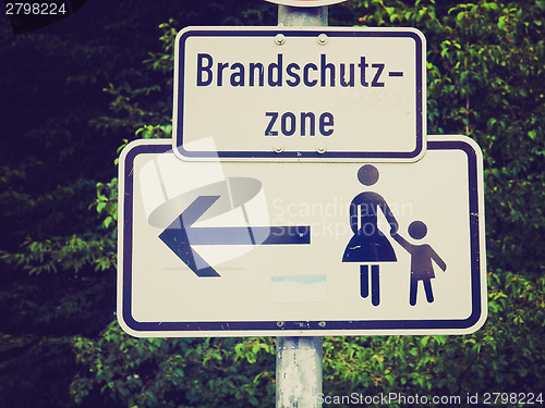 Image of Retro look Pedestrian area sign