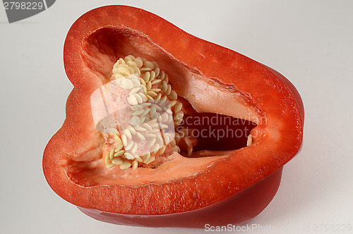Image of half a pod of red pepper