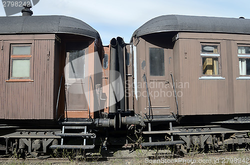 Image of vintage passenger railway cars 