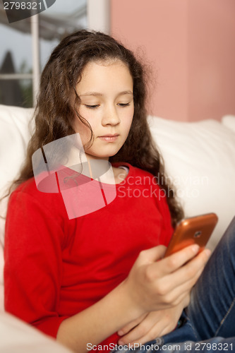 Image of young girl mobile phone