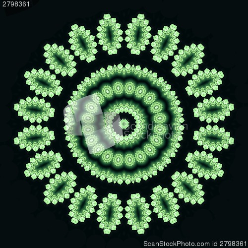 Image of Abstract green shape on black