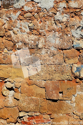 Image of Old stone and brick wall