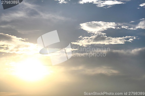 Image of Beautiful sky with sunlight 