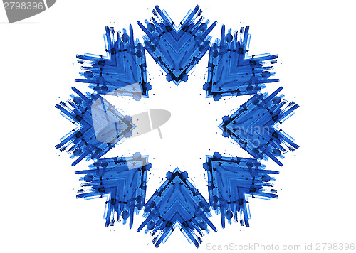 Image of Bright blue shape on white