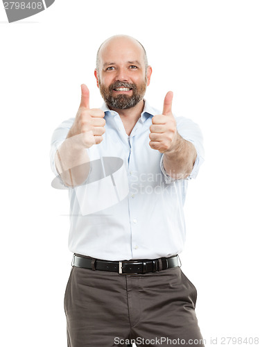 Image of business man with both thumbs up