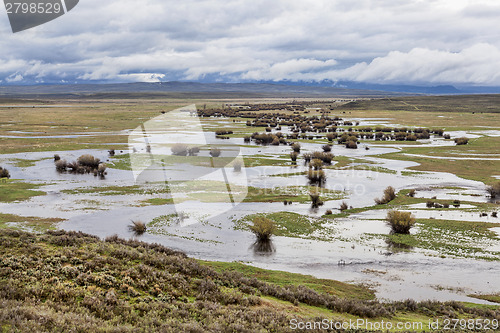 Image of river meanders in a mountain valley