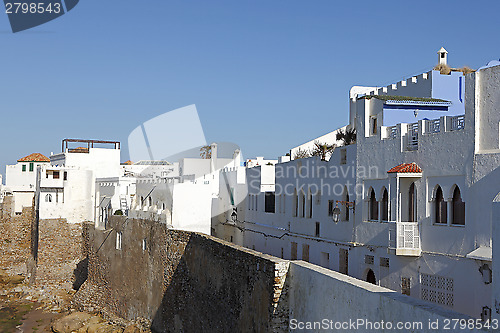 Image of Portuguese city wall in Assila, Morocco