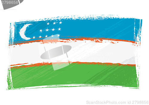 Image of Grunge Uzbekistan flag