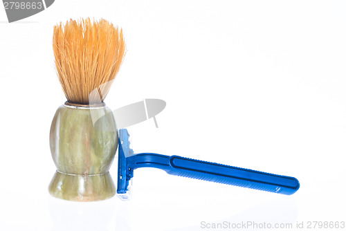 Image of Shaving brush and razor