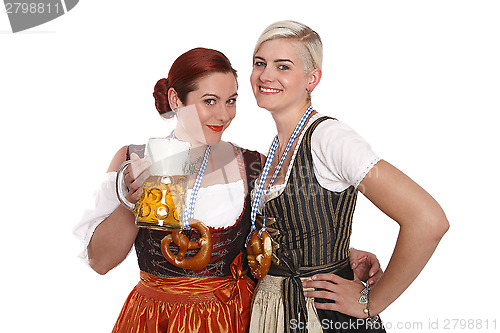 Image of Two young women in traditional costume