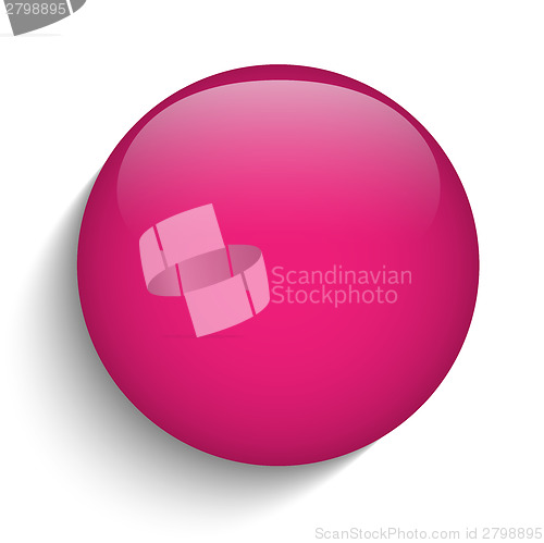 Image of Pink Glass Circle Button Icon