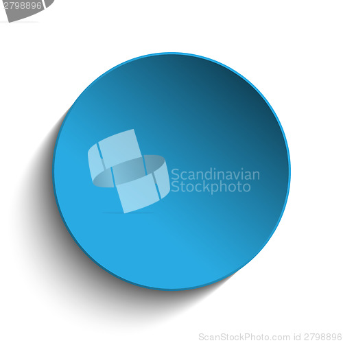 Image of Blue Circle Button on White Background