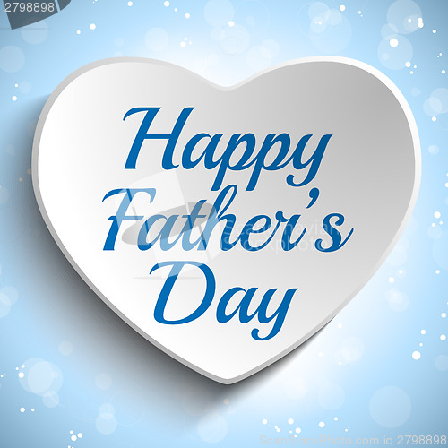 Image of Happy Fathers Day Blue Heart Background