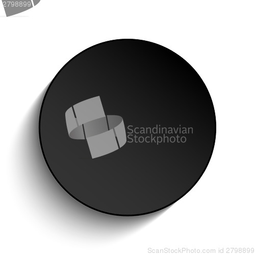 Image of Black Circle Button on White Background
