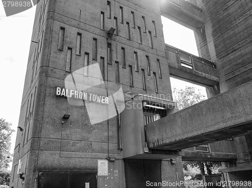 Image of Black and white Balfron Tower in London