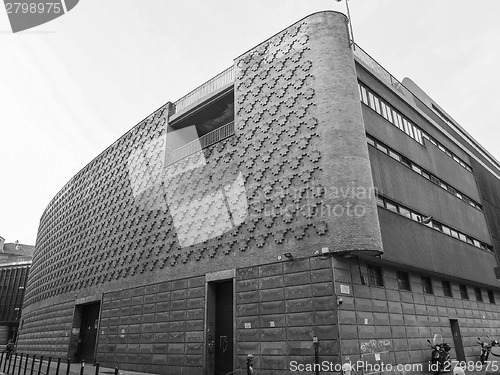 Image of Black and white Teatro Regio royal theatre in Turin