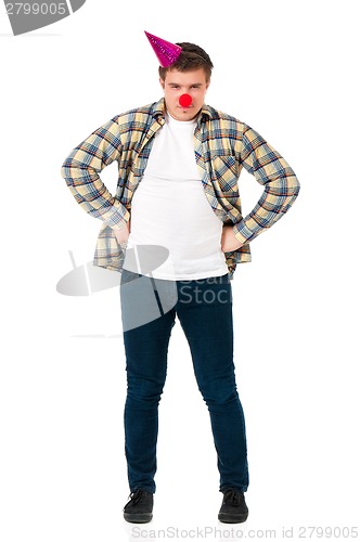 Image of Man with clown nose