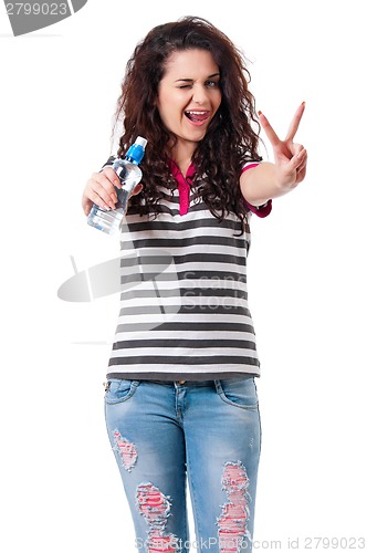 Image of Girl with bottle of water