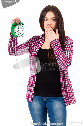 Image of Girl with alarm clock