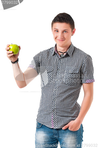 Image of Man with green apple