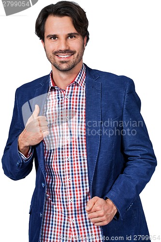 Image of Handsome smiling man approaching the camera