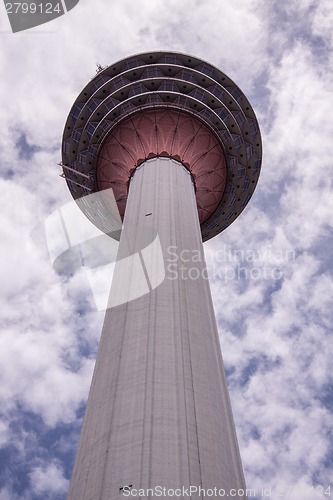 Image of View looking up a communications tower