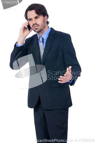 Image of Stylish businessman talking on his mobile phone