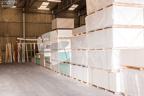 Image of Cement building blocks stacked on pallets