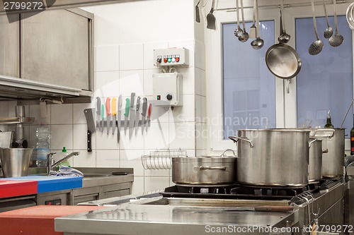 Image of Neat interior of a commercial kitchen