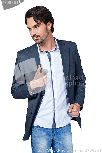 Image of Serious thoughtful young man