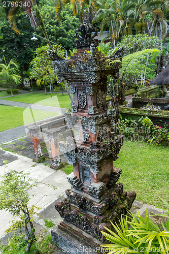 Image of Ornate column in formal Balinese garden