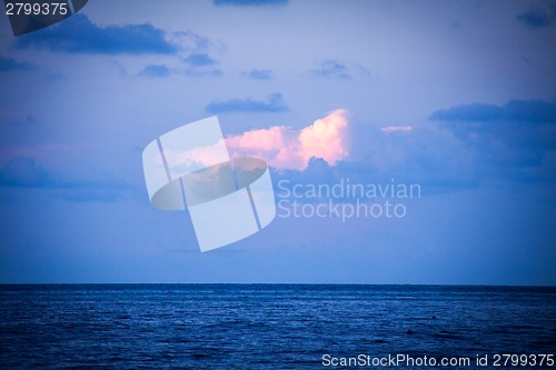 Image of Beautiful tropical beach with lush vegetation