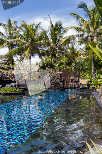 Image of Person swimming in a pool in Bali