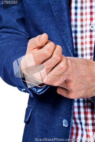 Image of Handsome smiling man approaching the camera