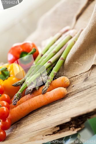Image of Fresh vegetables in a country kitchen