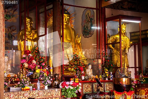 Image of Interior of an ornate Asian temple