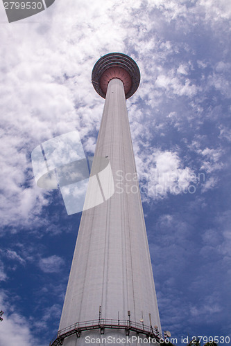 Image of View looking up a communications tower