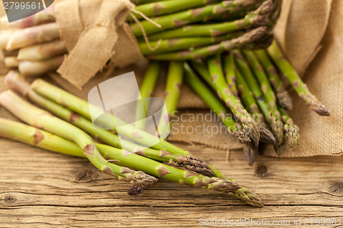 Image of Fresh healthy green asparagus spears