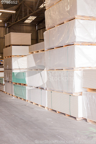 Image of Cement building blocks stacked on pallets