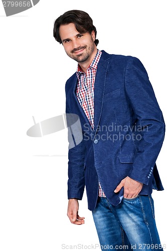 Image of Handsome smiling man approaching the camera