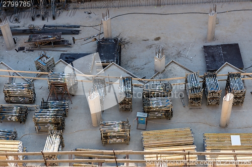 Image of Construction site with wood and metal